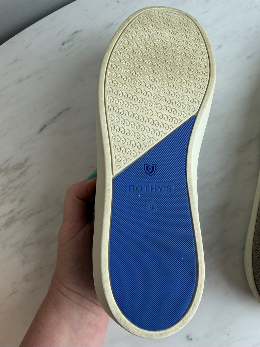 Rothy’s Original Slip-On Sneakers in Latte  Size 8 - Picture 5 of 13